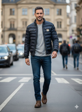 William | Veste d’hiver matelassée pour homme, coupe ajustée