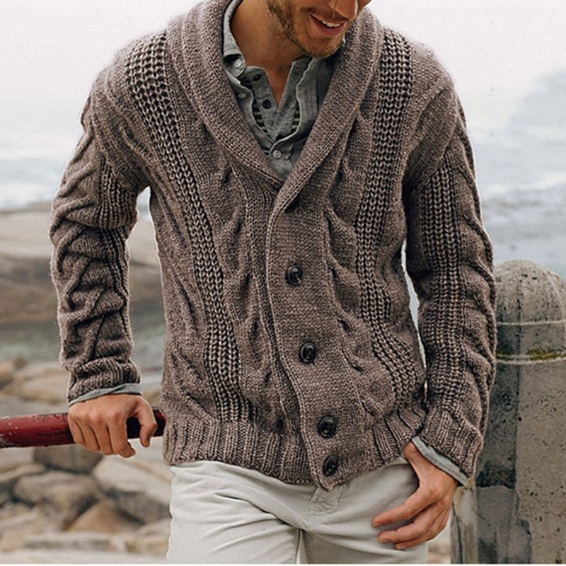 Troy | Shawl collar knit cardigan men