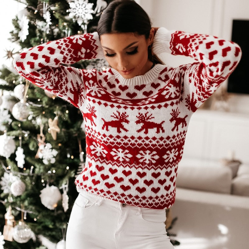 Lyra | Snowflake winter sweater women