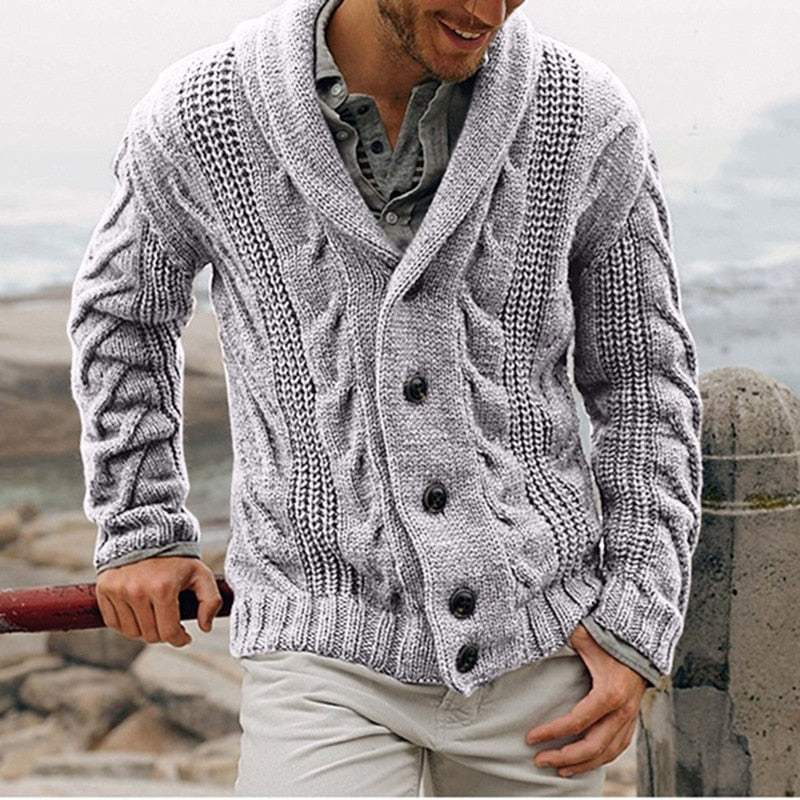 Troy | Shawl collar knit cardigan men