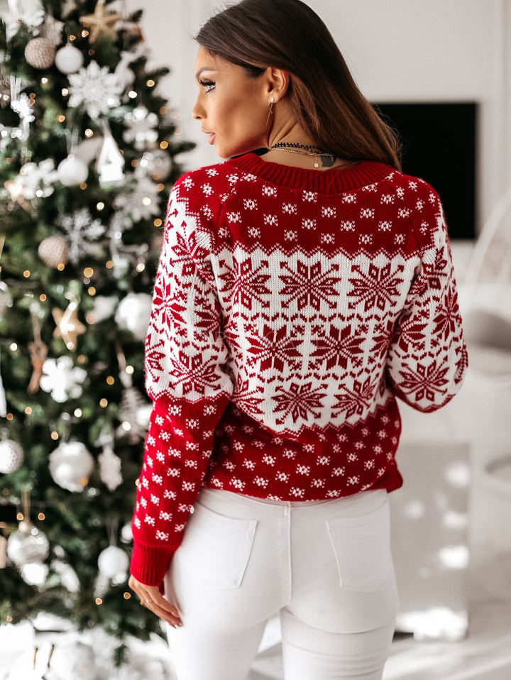 Lyra | Snowflake winter sweater women