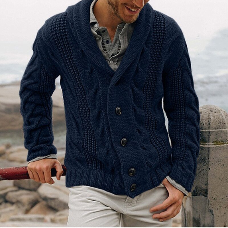 Troy | Shawl collar knit cardigan men
