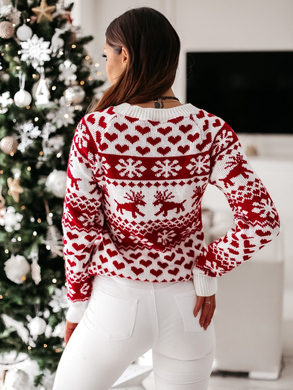 Lyra | Snowflake winter sweater women