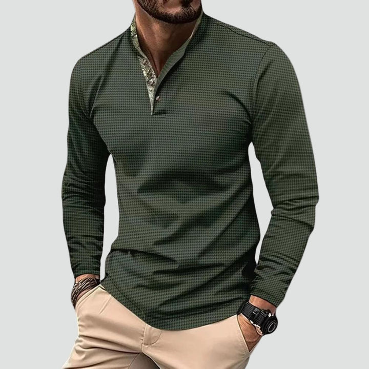 Wesley | Men's Long Sleeve Zip Collar Polo