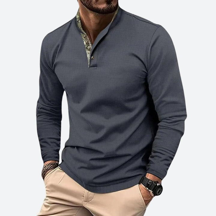 Wesley | Men's Long Sleeve Zip Collar Polo