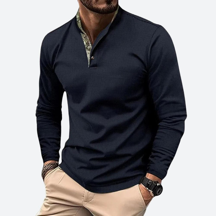 Wesley | Men's Long Sleeve Zip Collar Polo