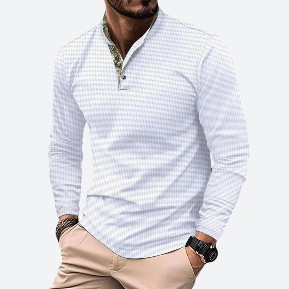 Wesley | Men's Long Sleeve Zip Collar Polo