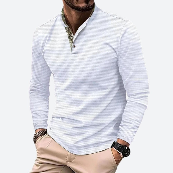 Wesley | Men's Long Sleeve Zip Collar Polo