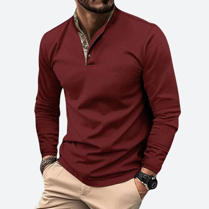 Wesley | Men's Long Sleeve Zip Collar Polo