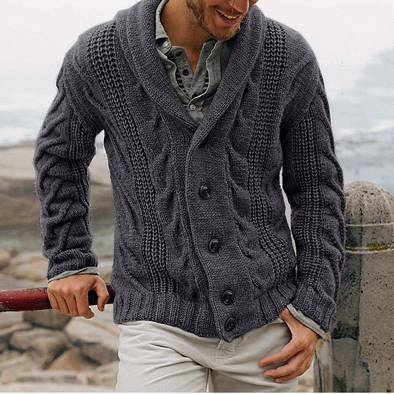 Troy | Shawl collar knit cardigan men