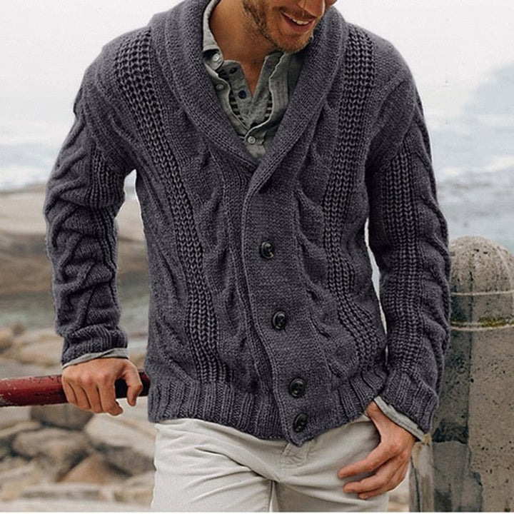 Troy | Shawl collar knit cardigan men