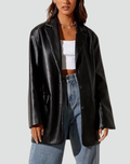 Sloane | Modern Faux Leather Statement Blazer