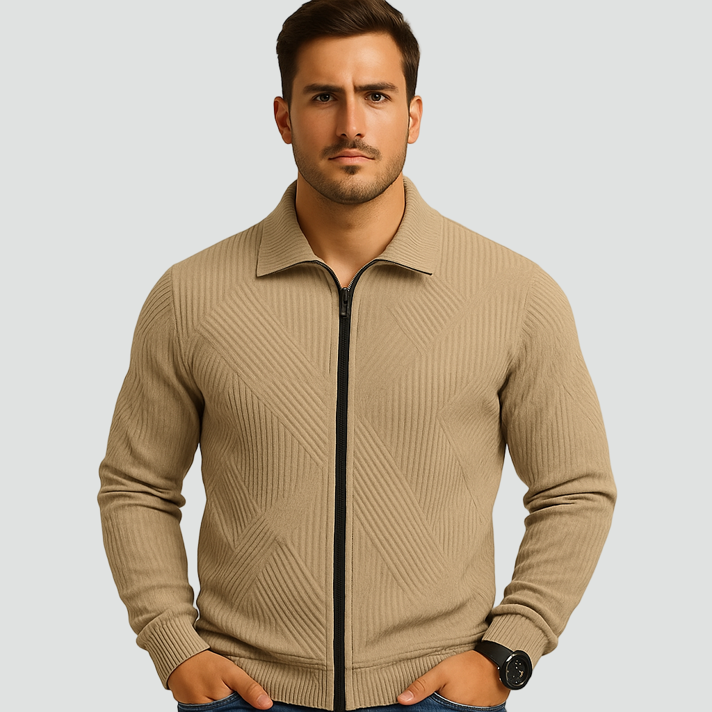 Alexis | Men's Ribbed Knit Zip Cardigan