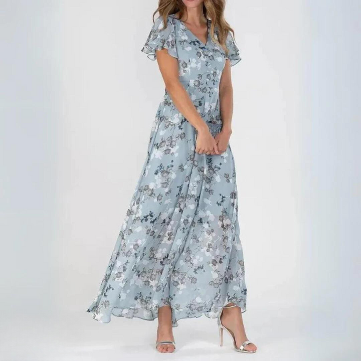 Audrey | V-Neck Floral Maxi Dress