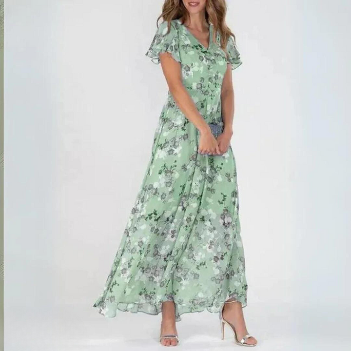 Audrey | V-Neck Floral Maxi Dress
