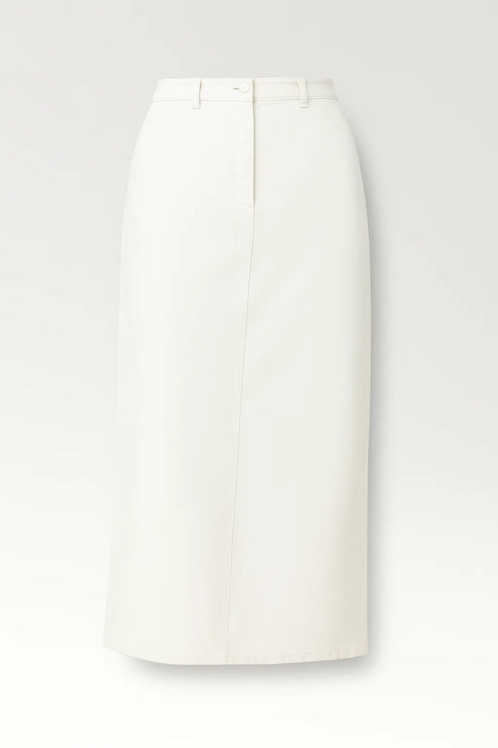 Ella | High Waist White Maxi Skirt