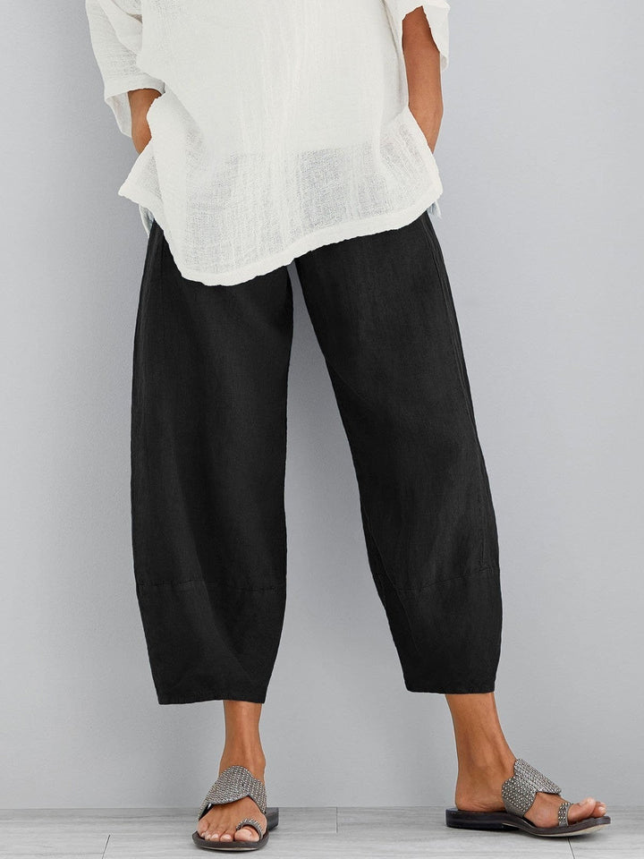 Zoe | Barrel Leg Linen Pants