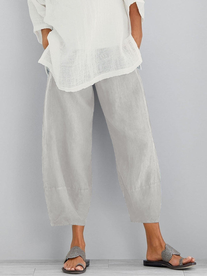 Zoe | Barrel Leg Linen Pants