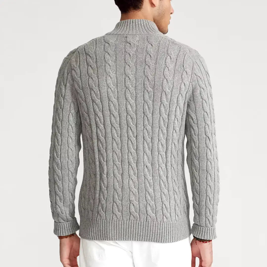 Bastien | Men's Cable Knit Half Zip Sweater