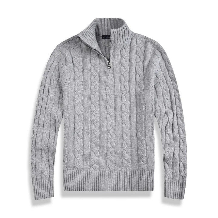 Bastien | Men's Cable Knit Half Zip Sweater