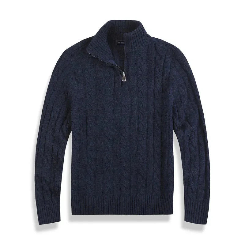 Bastien | Men's Cable Knit Half Zip Sweater