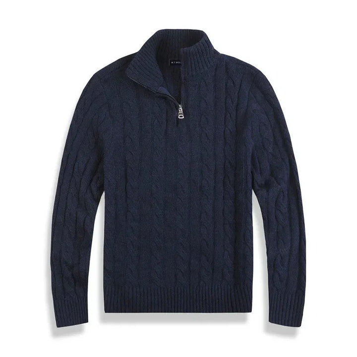 Bastien | Men's Cable Knit Half Zip Sweater