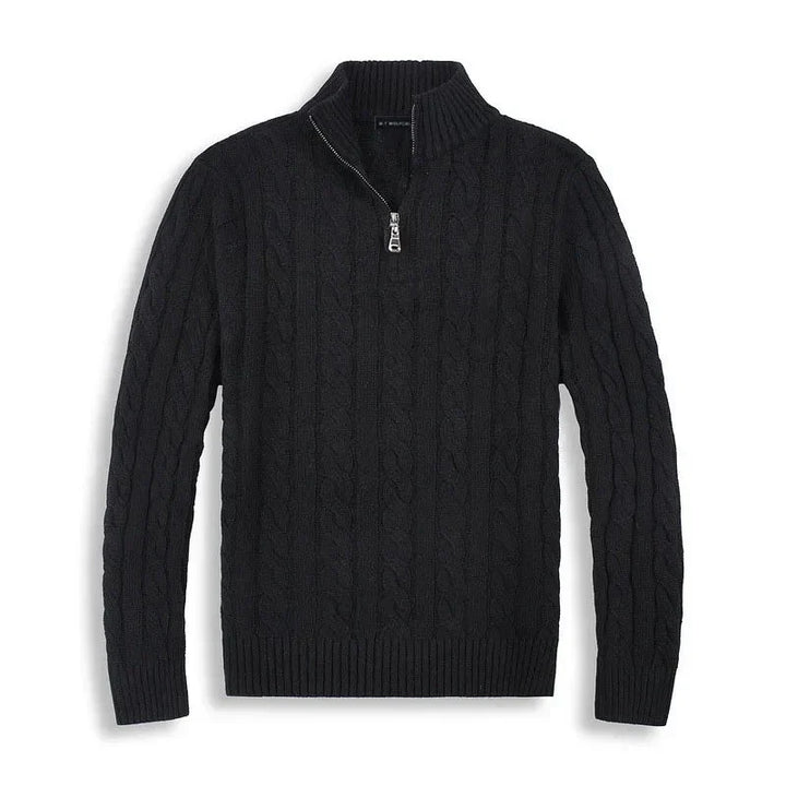 Bastien | Men's Cable Knit Half Zip Sweater