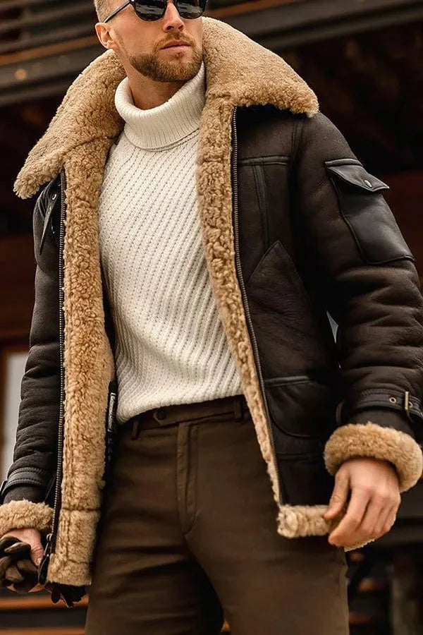 Evander | Men's Sherpa-Lined Aviator Jacket