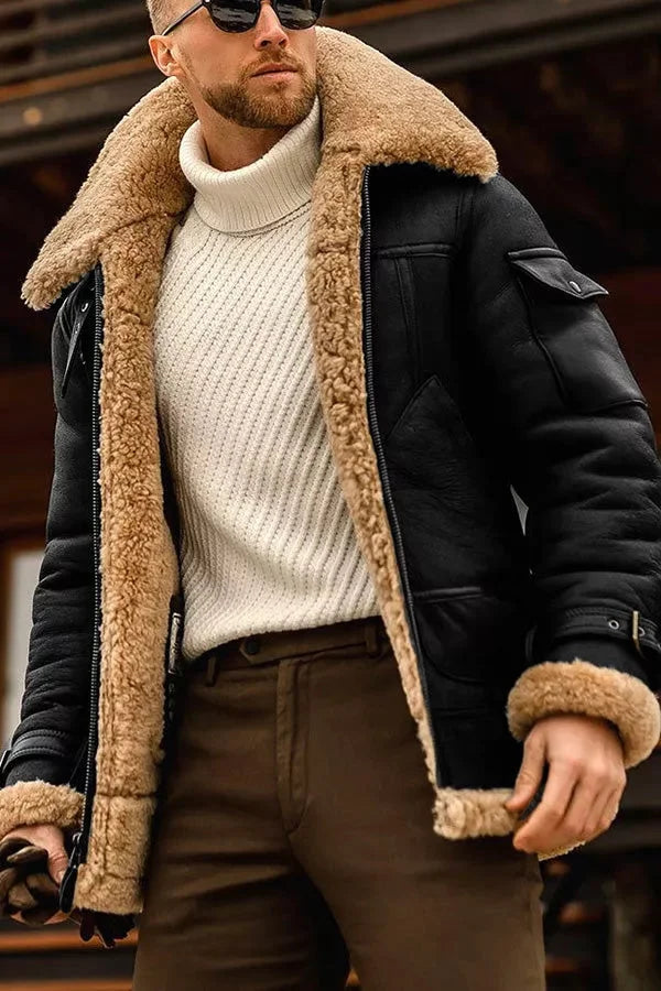 Evander | Men's Sherpa-Lined Aviator Jacket