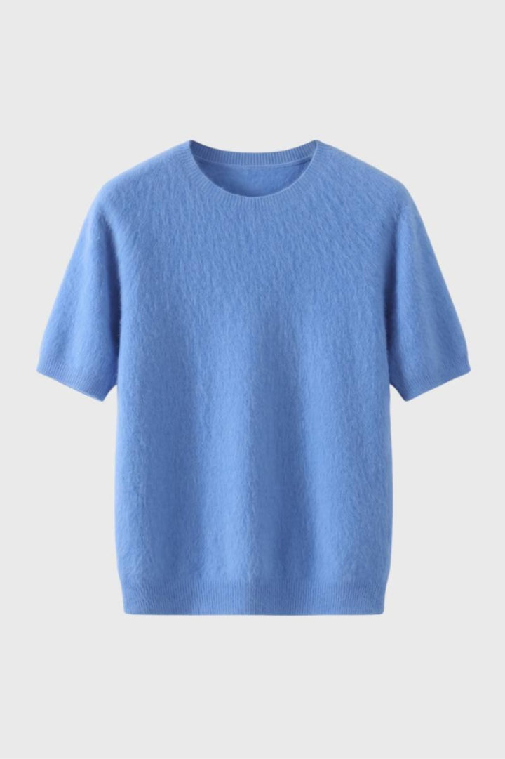 Men’s Fine Knit Crewneck Tee | Lightweight Short Sleeve | Casual Pullover Top
