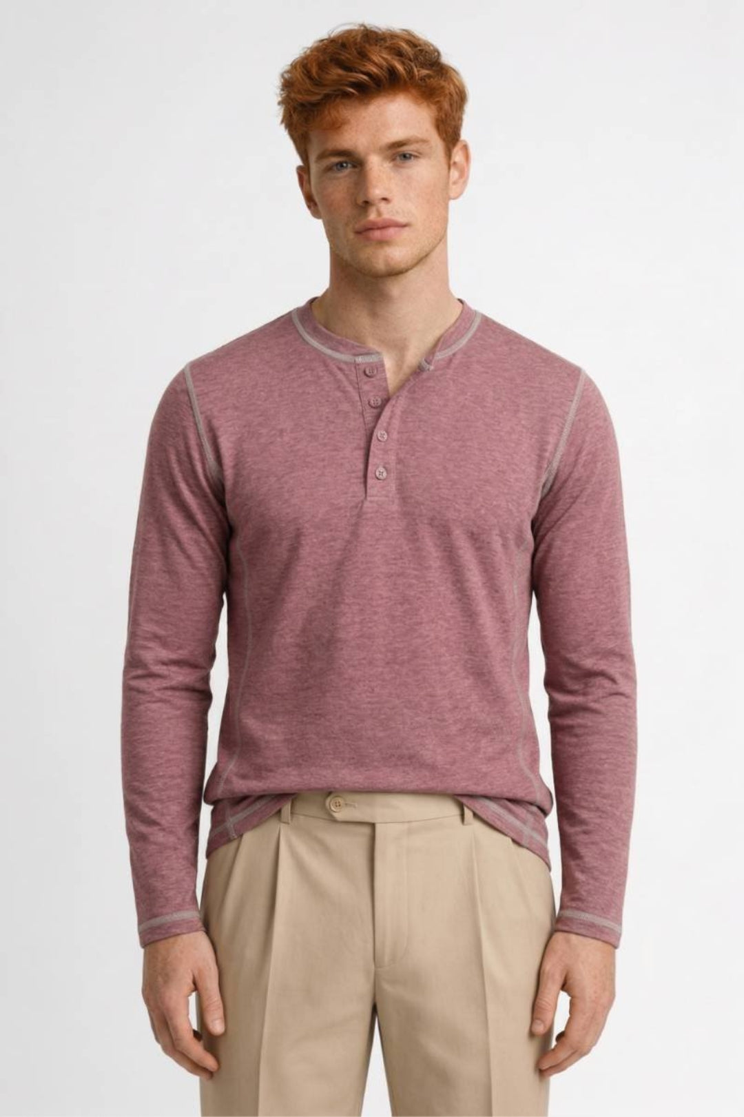 Ethan | Long Sleeve Henley Shirt-EMMERI