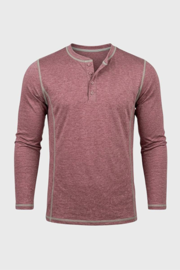 Ethan | Long Sleeve Henley Shirt-EMMERI