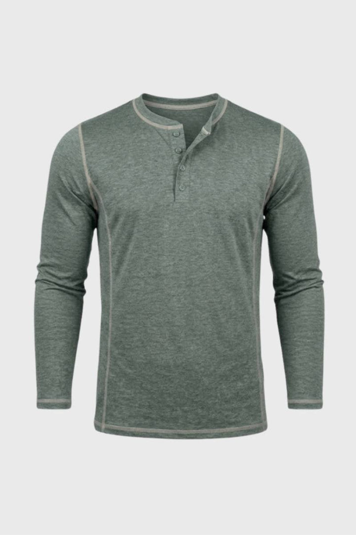 Ethan | Long Sleeve Henley Shirt-EMMERI