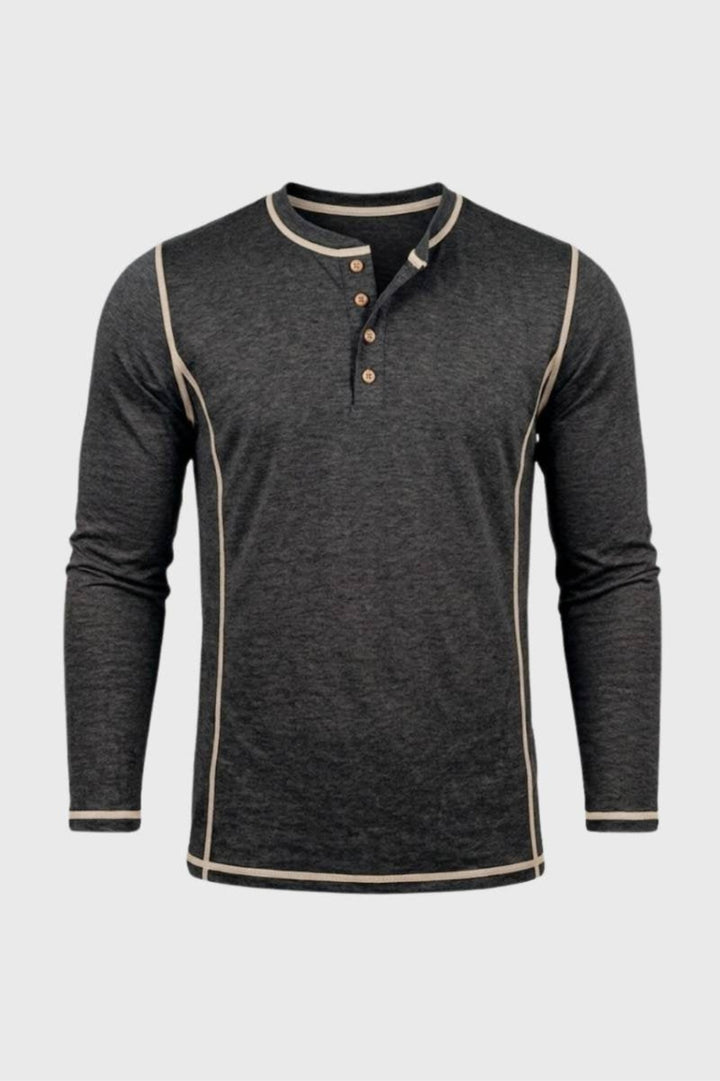Ethan | Long Sleeve Henley Shirt-EMMERI
