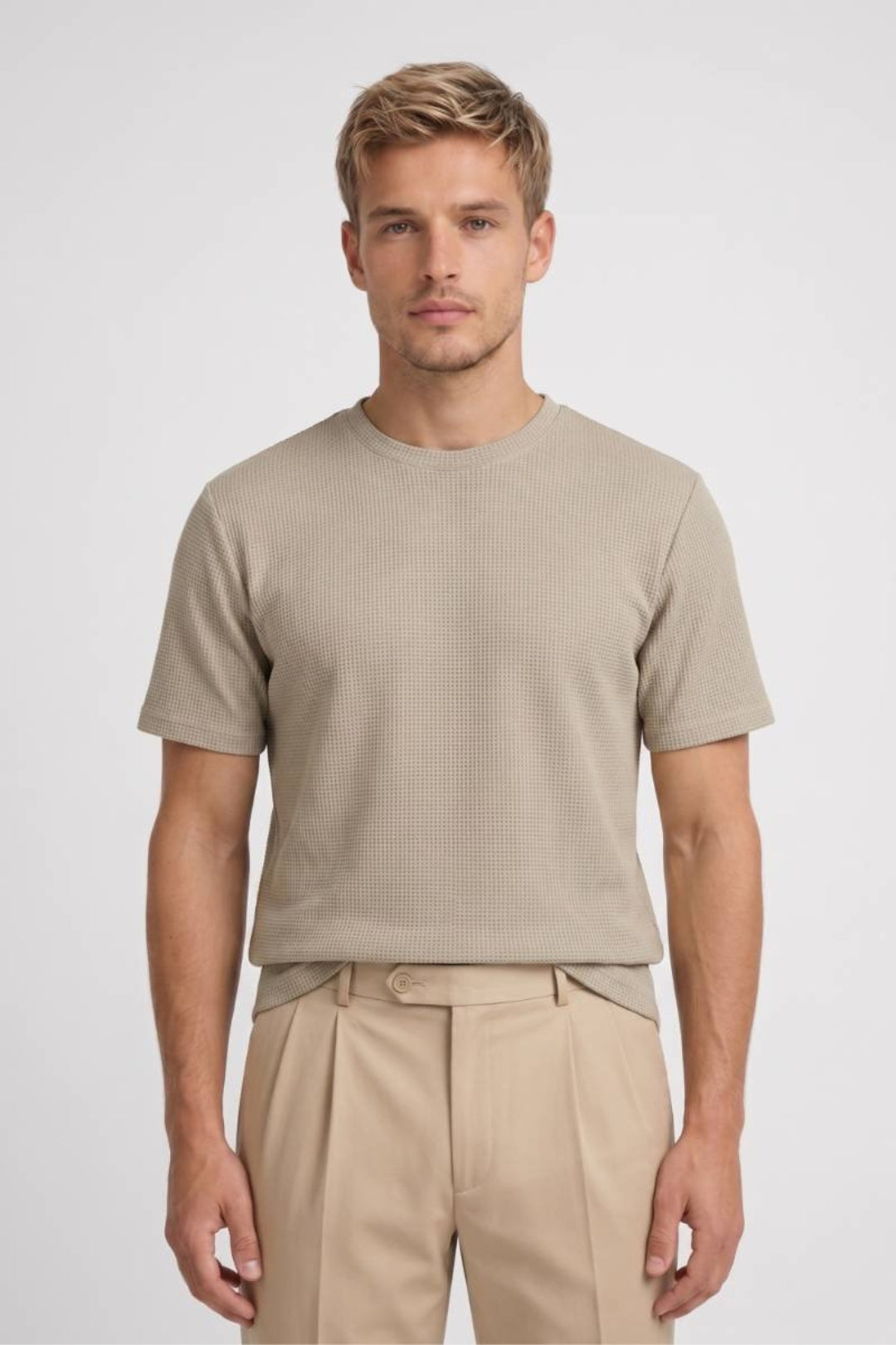 Austin | Waffle Knit Crewneck Tee-EMMERI
