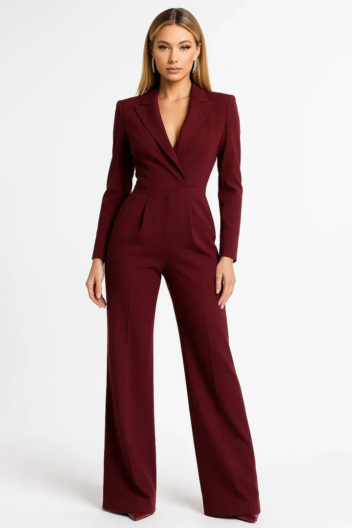 Madelyn | Tailored Wide Leg Blazer Jumpsuit