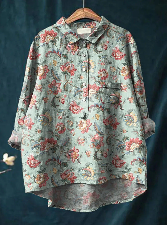 Olivia | Flowing Floral Button Blouse