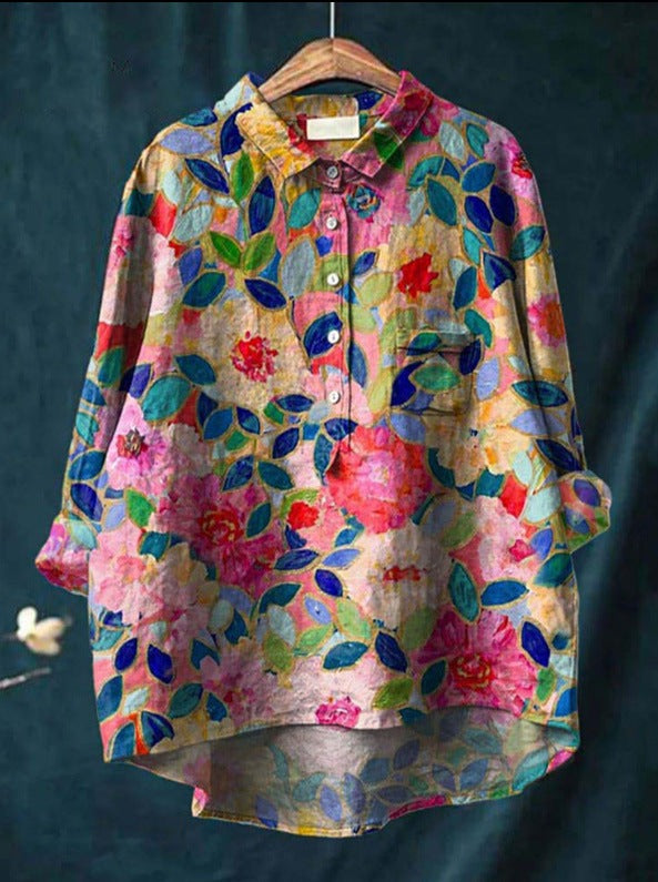 Olivia | Flowing Floral Button Blouse