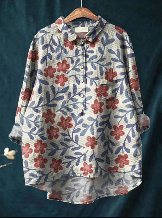 Olivia | Flowing Floral Button Blouse