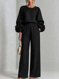 Maeve | Floral Two-Piece Set with Wide-Leg Pants