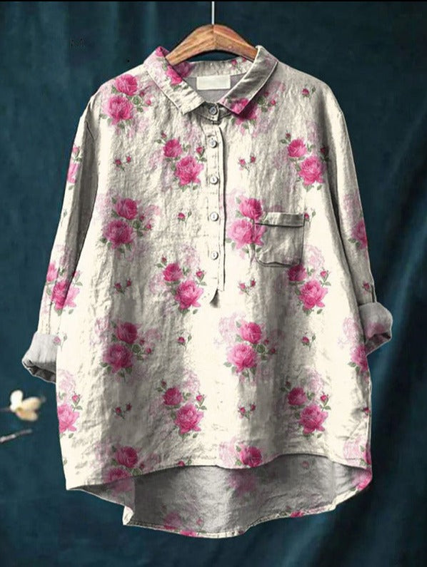 Olivia | Flowing Floral Button Blouse