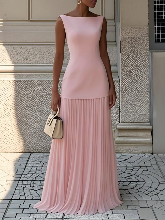 Elodie | Pleated maxi dress