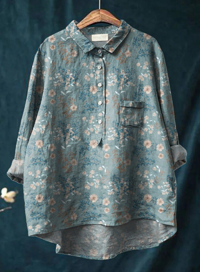 Olivia | Flowing Floral Button Blouse