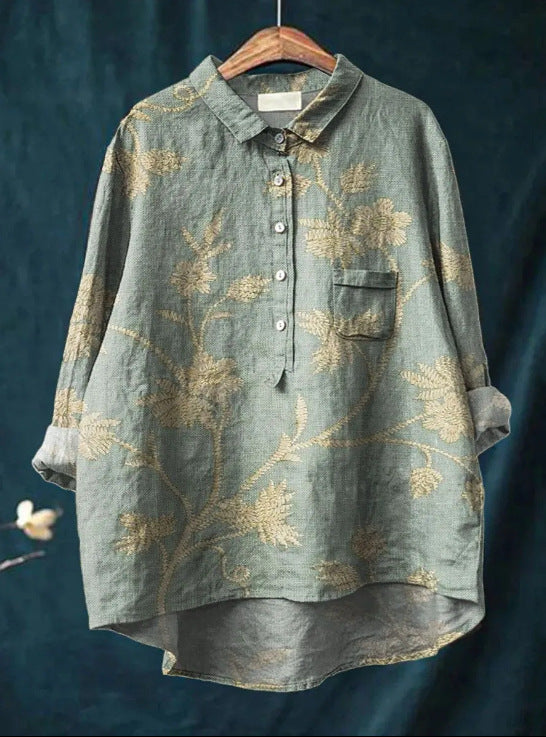 Olivia | Flowing Floral Button Blouse