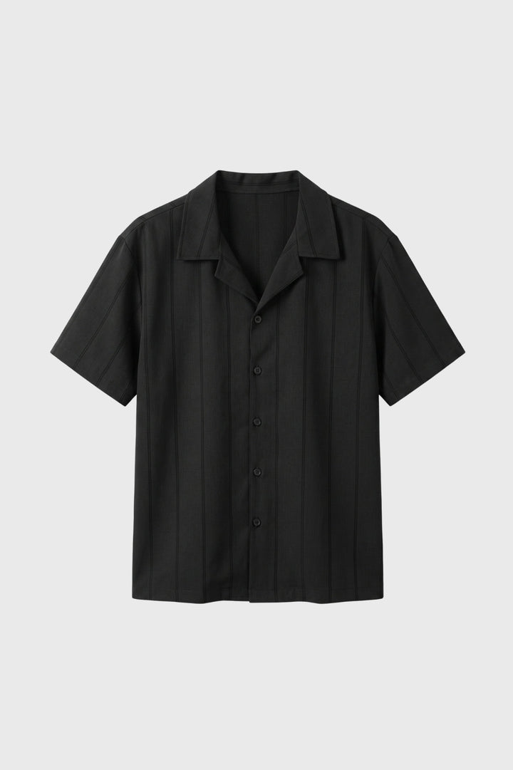 Caden | Vertical Stripe Camp Collar Shirt