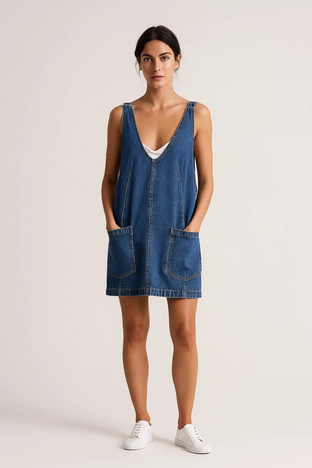 Nora | V-Neck Denim Mini Dress