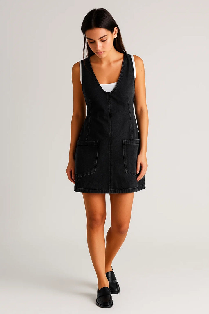 Nora | V-Neck Denim Mini Dress