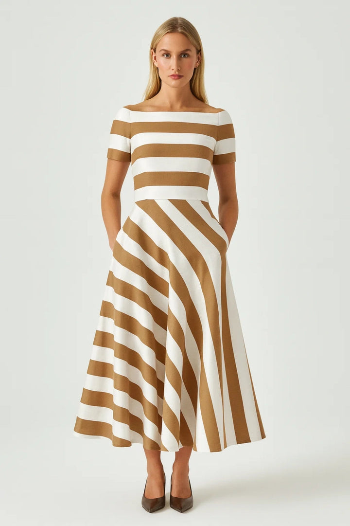 Olivia Striped Midi Dress