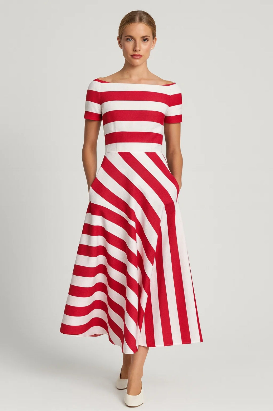 Olivia Striped Midi Dress