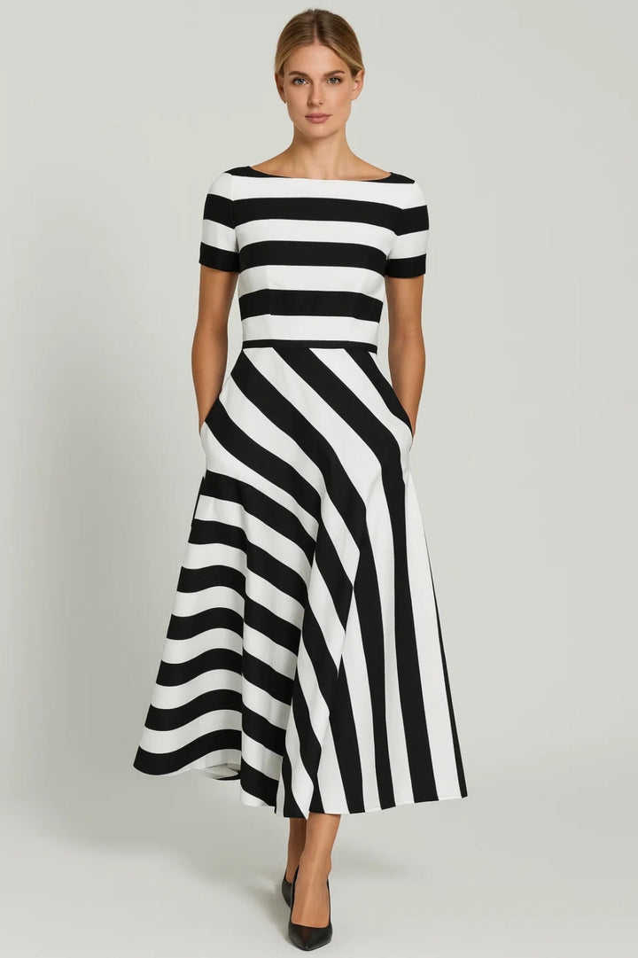 Olivia Striped Midi Dress